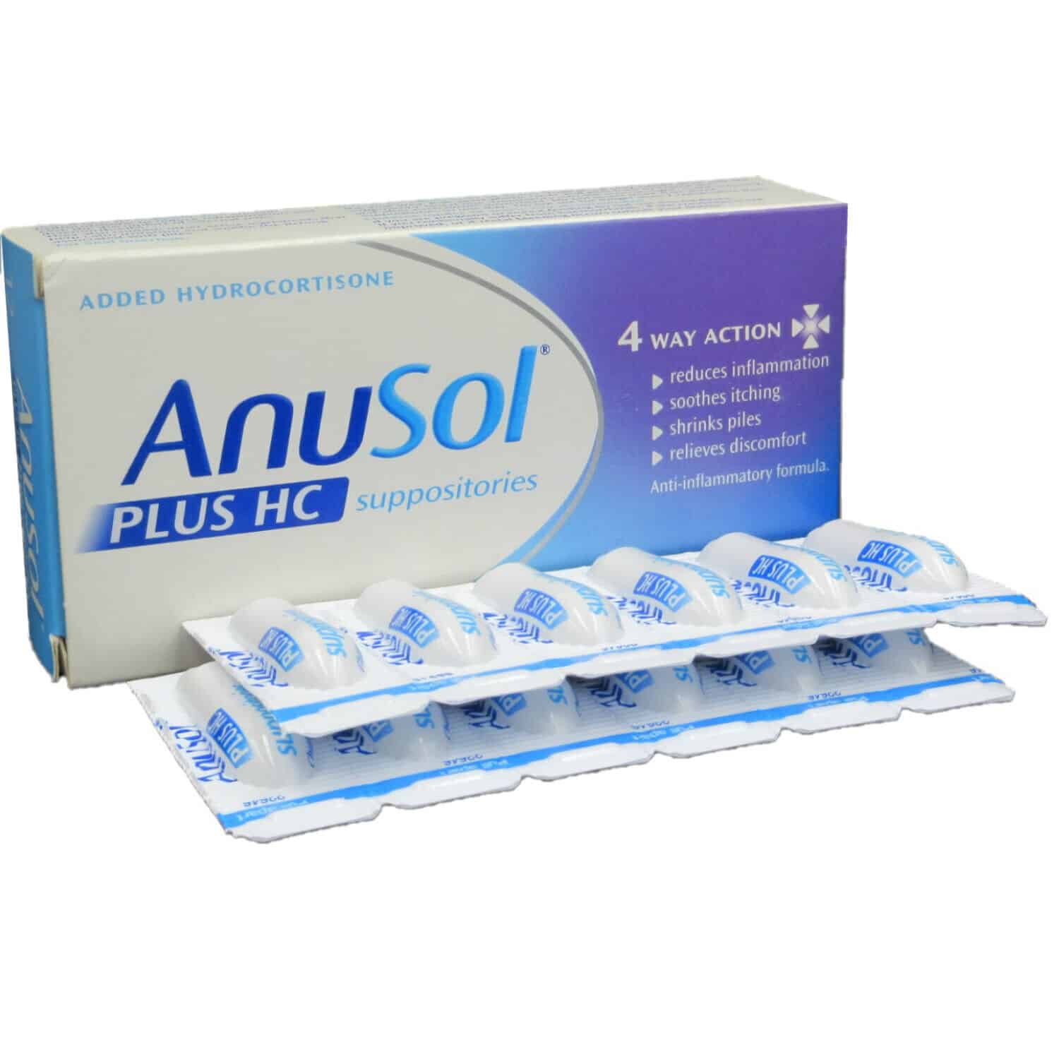 12 Anusol Plus HC Suppositories Relief Of Hemorrhoids Piles with ...