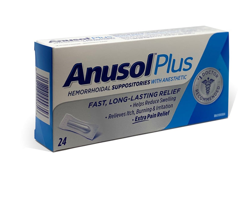 Anusol Plus Hemorrhoidal Suppositories (24 Pack)  CanOutlet.com
