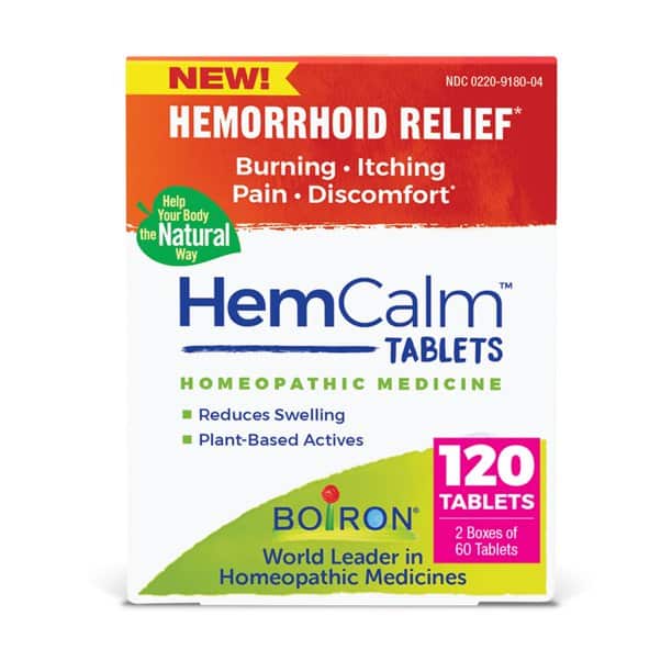 Boiron HemCalm Tablets Hemorrhoid Relief, Burning, Itching, Pain ...