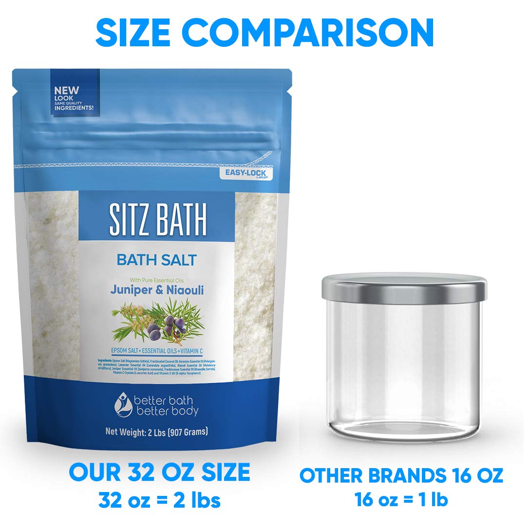 Buy Sitz Bath Soak 32 Ounces Hemorrhoid Soak Epsom Salt with Natural ...