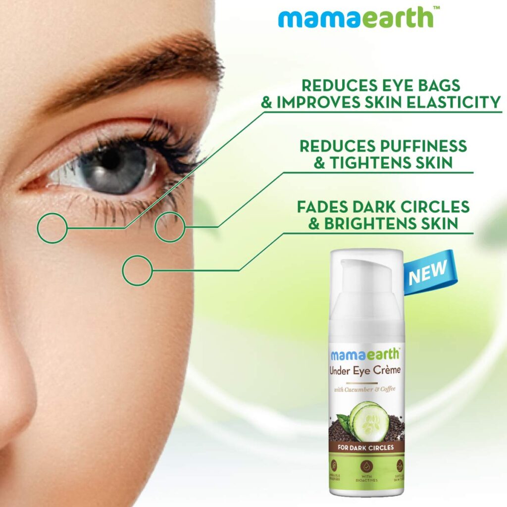 Mamaearth Natural Under Eye Cream for Dark Circles &  Wrinkles 50 ml ...