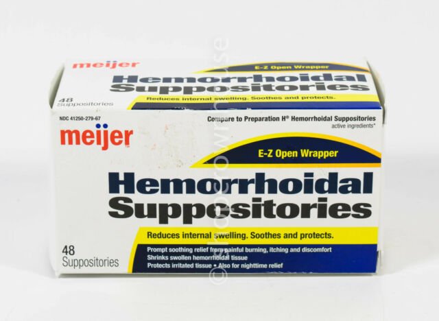 Meijer HEMORRHOIDAL SUPPOSITORIES 48 ct Treatment Relief ...