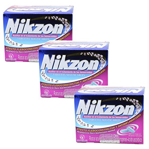 NIKZON 90 TABS.AUXILIARY IN THE TREATMENT OF HEMORRHOIDS CHEWABLE TABS ...