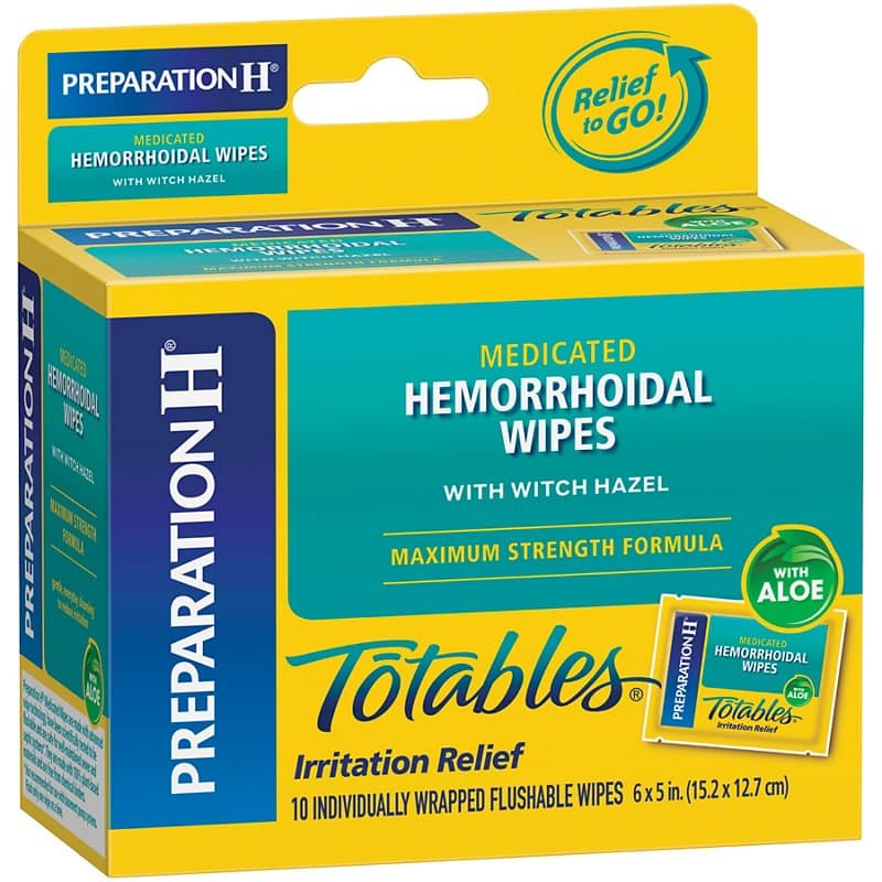 Preparation H Flushable Medicated Hemorrhoidal Wipes Max Strength ...