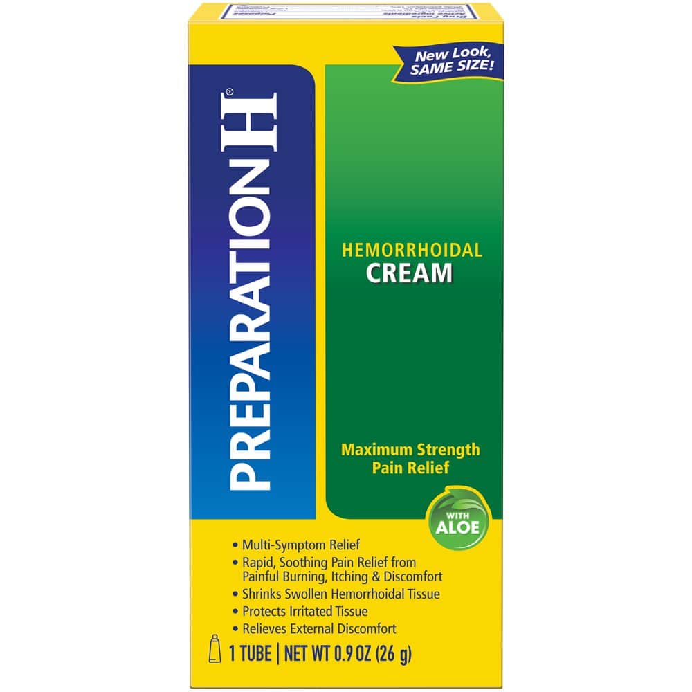 Preparation H Hemorrhoid Symptom Treatment Cream (0.9 Ounce), Maximum ...