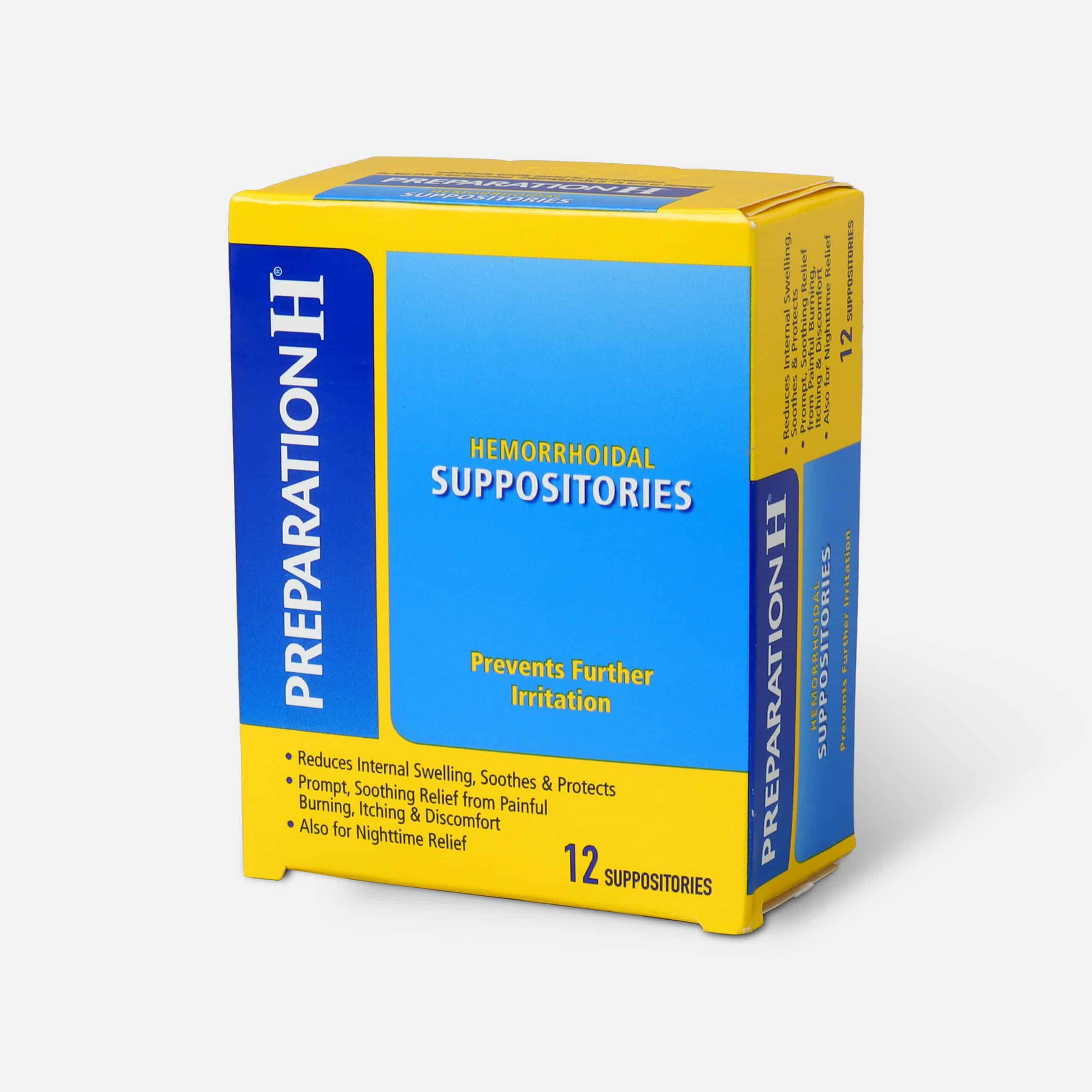 Preparation H Hemorrhoid Symptom Treatment Suppositories, 12 ct