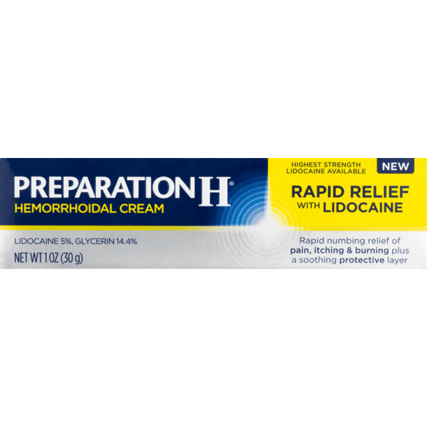 Preparation H Hemorrhoidal Cream Rapid Relief With Lidocaine (1 oz ...