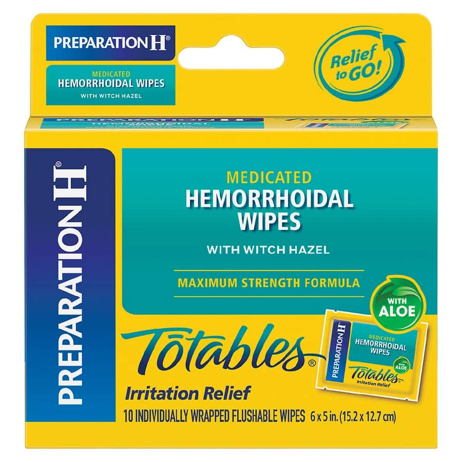 Preparation H Totables Hemorrhoidal Wipes
