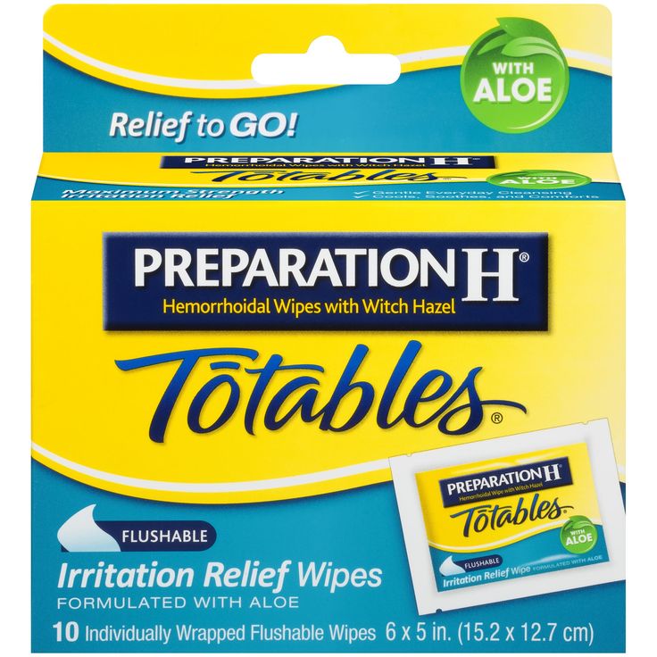 Preparation H Totables with Witch Hazel Hemorrhoidal Wipes ...