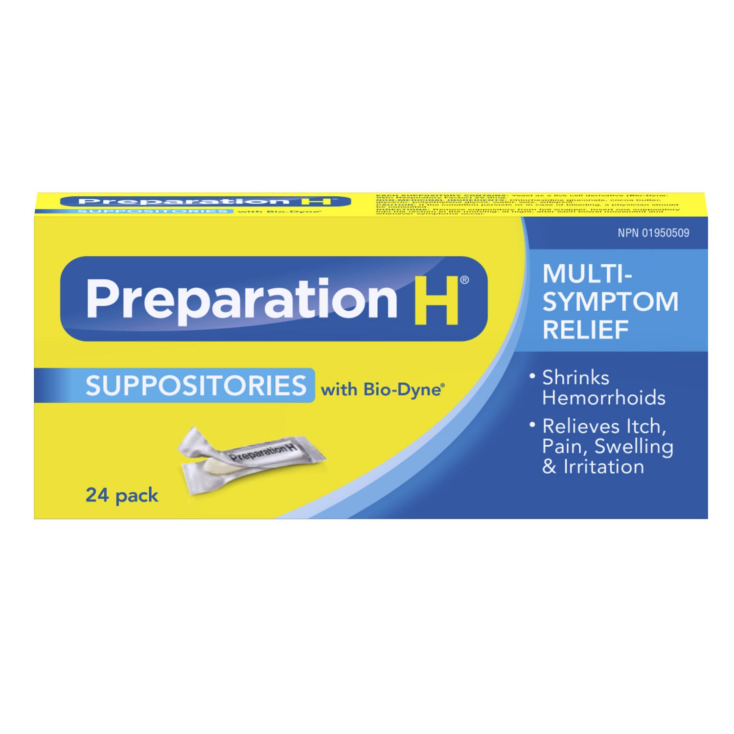 Preparation HÂ® Suppositories (24 Count), with Bio