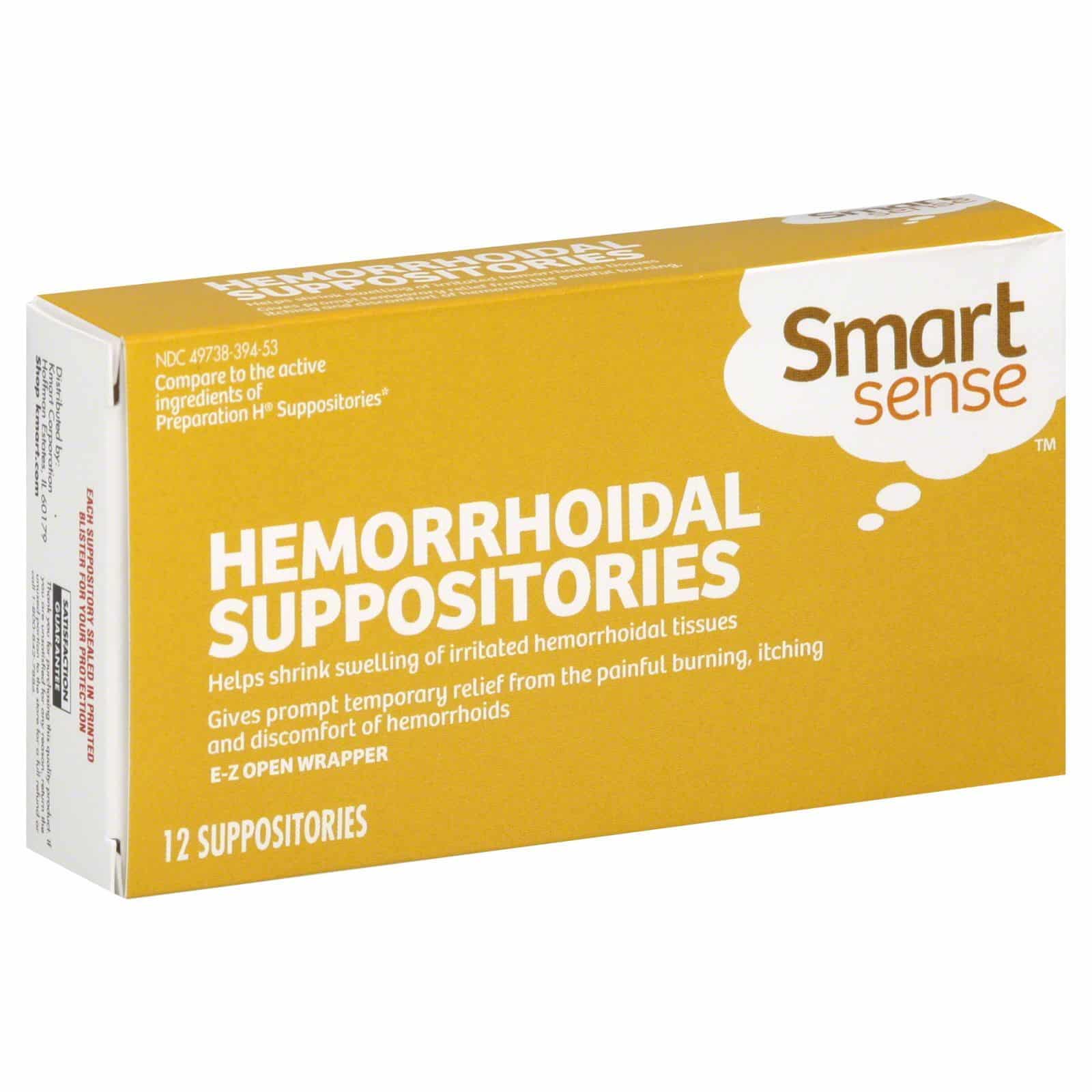 Smart Sense Hemorrhoidal Suppositories, 12 suppositories